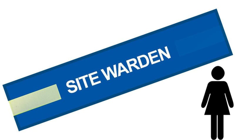 picture of Blue - Ladies Pre Printed Arm band - Site Warden - 10cm x 45cm - Single - [IH-ARMBAND-B-SW-W-S]