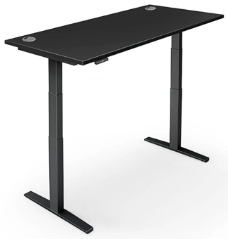 picture of Yo-Yo DESK PRO 2+ Black Frame with Black Desk Top - YYO-YD-PRO-2P-B/1200700BLA
