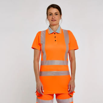 picture of PULSAR LIFE Women's Short Sleeve Polo Shirt Orange - Bamboo Content- PR-LFE974-NB-ORG