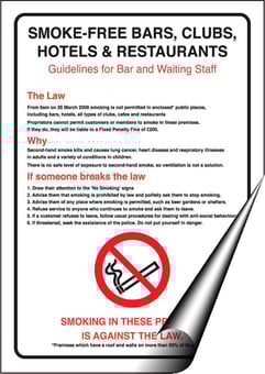 picture of Scottish Smoke-Free Bars Clubs Hotels Restaurants - Single Sided - 300 X 400Hmm - Self Adhesive Vinyl - [AS-PR500-SAV]