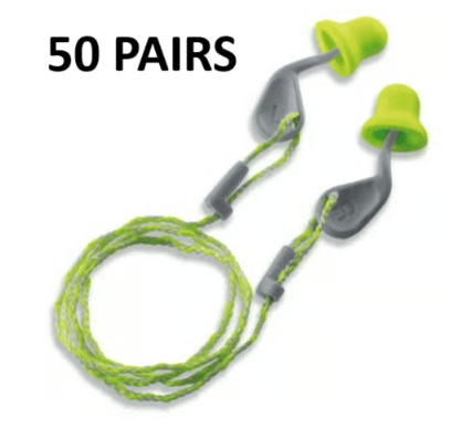 Uvex Xact - 50 Pairs - Fit Disposable Corded Earplugs 26 dB Lime - [TU-2124001]