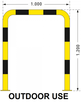 picture of BLACK BULL Protection Guard - Outdoor Use - (H)1200 x (W)1000mm - Yellow/Black - [MV-195.18.822]