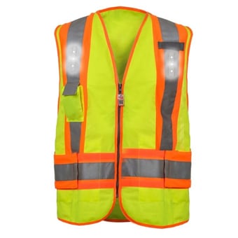 Picture of Visijax LED Lights - Yellow Hi-Vis Safety Vest - Reflective Strips - Size Medium Only - VJ-VVEA4051 - (DISC-R)