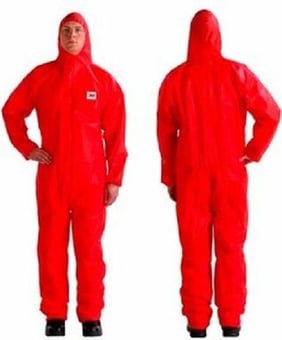 picture of 3M 4515 Red Protective Coverall Type 5/6 Size Medium - 3M-4515REDM - (DISC-W)