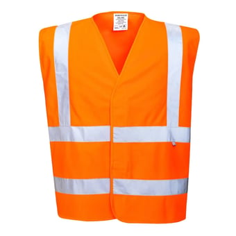 picture of Portwest - FR70 - Hi-Vis Vest - Flame Resistant - EN 533 Index 1 - Sixe 4XL/5XL - [PW-FR70ORR]- (DISC-R)