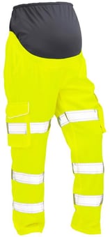 picture of Verity - Class 2 Ladies Maternity Yellow Cargo Trouser - Regular Leg - LE-CM01-Y