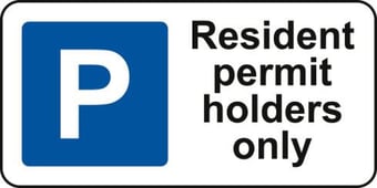 picture of Spectrum 320 x 160mm Dibond ‘Resident Permit Holders Only’ Road Sign - With Channel – [SCXO-CI-13127]