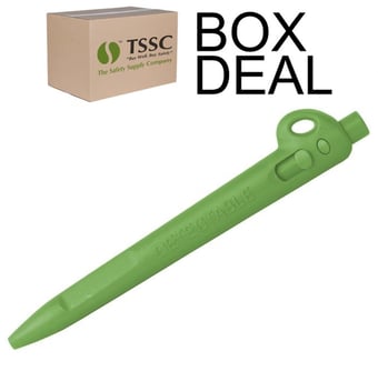 picture of Detectamet Detectable Retractable Elephant Pen Blue Ink - Green Housing - Green End LY - Box Deal 100 Pieces - [IH-DT104I01C44PA03]