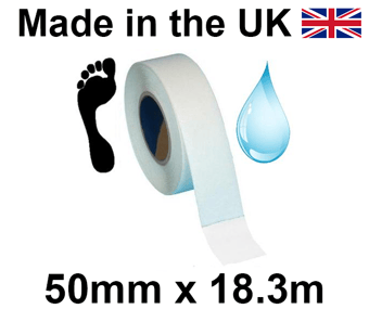 picture of Clear Aqua Safe Anti-Slip Self Adhesive Tape - 50mm x 18.3m Roll - [HE-H3405C-(50)]