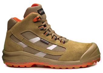 Picture of S1P - SRC - Base - Be-Moon Top Suede Leather - SlimCap Toecap - Fresh’n Flex Midsole - Beige/Orange - PW-B0877BEO