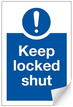 Picture of Keep Locked Shut - BS5499 Part 1 & 5 - 100 x 150Hmm - Self Adhesive Vinyl - [AS-EC53-SAV]