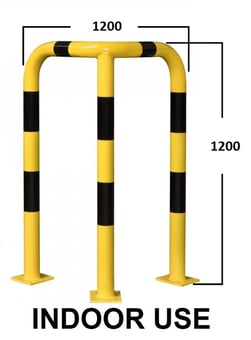 picture of BLACK BULL Corner Protection Guard - Indoor Use - Non-Galvanized - (H)1200 x (W)600 x (D)600mm - Colour - Yellow/Black - [MV-195.17.512] - (LP)