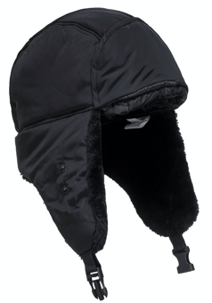 picture of Portwest - HA13 - Fur Lined Warm Winter Trapper Cap - Black - [PW-HA13BKR]