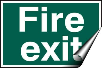 Picture of Fire Exit Sign Text Only - 300 x 250Hmm - Self Adhesive Vinyl - [AS-SA60-SAV]