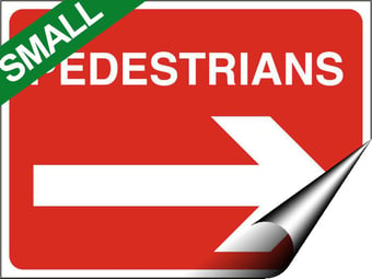 picture of Temporary Traffic Signs - Pedestrians Arrow Right SMALL - 400 x 300Hmm - Self Adhesive Vinyl - [IH-ZT14S-SAV]