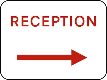 Picture of Spectrum 600 x 450mm Dibond ‘Reception Arrow Right’ Road Sign - With Channel - [SCXO-CI-13113]