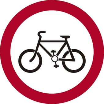 Picture of Spectrum 600mm dia. Dibond Cyclists Prohibited Road Sign - Without Channel - SCXO-CI-14714-1