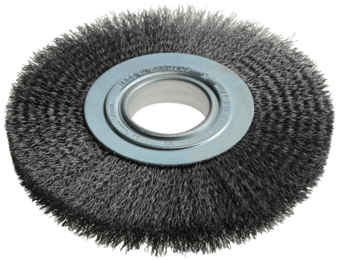 picture of Lessmann Wheel Brush D200mm x W24-27 Steel Wire 0.35 x 50 Bore Adaptor Set - [TB-LES365172]
