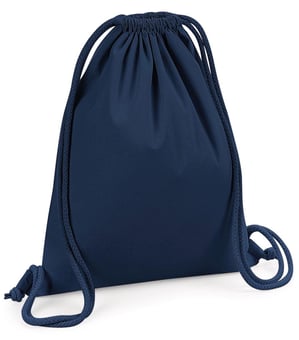 Picture of Westford Mill Organic Premium Cotton Gymsack - French Navy Blue - [BT-W260-FNVY]