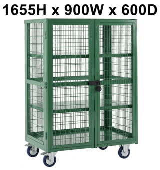 picture of QMP Boxwell Trolley With Doors - Green - Steel - 1655H x 900W x 600D - [QM-XD169060MGXX] - (LP)
