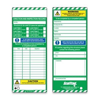 Picture of Scafftag Insert - Standard Type - Clear Mandatory Duties to Follow - [SC-STSI]