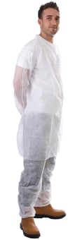 picture of Supertouch - Non-woven Coat with Velcro - White - ST-17201-7