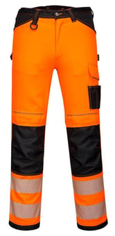 picture of Portwest - PW3 Hi-Vis Lightweight Stretch Trouser - Orange/Black - PW-PW303OBR