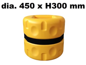 picture of Way4Now - Yellow Column Protector - With Black Strip - dia 450 x H300mm - [SHU-CP-02] - (DISC-W)