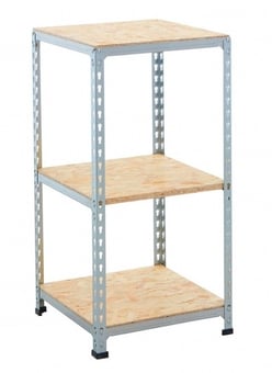 picture of BiGDUG Zinc & OSB Display Shelving - 3 Level Bay - 915h x 455w x 455d mm - [BDU-OZ9443]