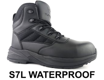 picture of Tuffking Vega 7224 Vegan Waterproof Safety Boots with Side Zip - S7L ESD HRO - Black - [GN-7224]