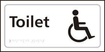picture of Spectrum Toilet - With Disabled Symbol – Taktyle 300 x 150mm - SCXO-CI-TK2202BKWH