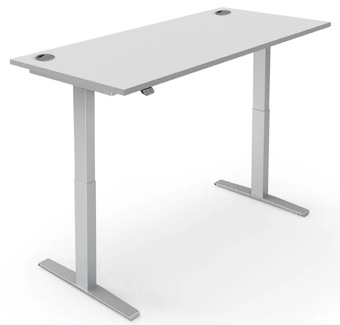picture of Yo-Yo DESK PRO 2 Silver Frame with Light Grey Desk Top - YYO-YD-PRO-2-S/1200700GRY
