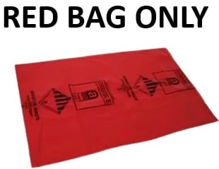 picture of Large Asbestos Bag - Red - 34.5 x 45 inch - UN2212 / UN2590 - Compliant with Safety Requirements for Removal of Asbestos Waste - [WP-30356]