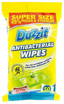 picture of Duzzit Antibacterial Wipes Extra Strong - Pack of 50 Wipes - [ON5-DZT002A]