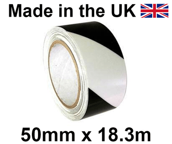 picture of Black & White Photoluminescent Egress Glow in the Dark Hazard Marking Tape - 50mm x 18.3m Roll [HE-H3403EH-(50)]