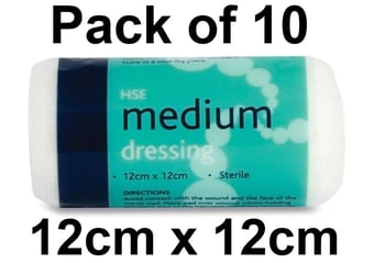 picture of HSE Medium Dressing - 12cm x 12cm - Sterile - Pack of 10 - [RL-316-10]