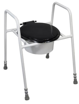 picture of Aidapt Solo Skandia Raised Toilet Frame with Seat and Lid - Configuration Free Standing with Splash Guard - [AID-VR215] - (HP)
