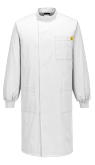 picture of Portwest AS15 - Anti-Static ESD Howie Coat - White - PW-AS15WHR