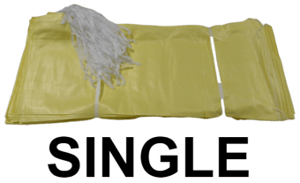 picture of Heavy Duty Woven Polypropylene Sandbags - Yellow - Unfilled - Sold as SINGLE - 33x79 cm - [JD-PPSB002IMP]