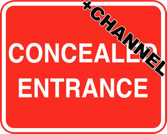 picture of Parking & Site Management - Concealed Entrance Sign With Fixing Channel - FIXING CLIPS REQUIRED - Class 1 Ref BSEN 12899-1 2001 - 600 x 450Hmm - Reflective - 3mm Aluminium - [AS-TR120C-ALU]