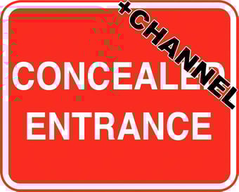 picture of Concealed Entrance Sign With Fixing Channel - 3mm Aluminium - [AS-TR120C-ALU]