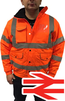 picture of Hi Vis Superior Padded Waterproof Bomber Jacket - With Concealed Hood - Orange - Class 3 and GO/RT 3279 - BI-135 - (NICE)