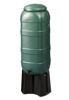 Picture of Garland 100Ltr Space Saver Water Butt Kit - Includes Tap, Lid, Diverter & Stand - [GRL-W3116]