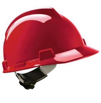 picture of V-Gard Red Safety Helmet with Fas-Trac Suspension - [MS-GV132]