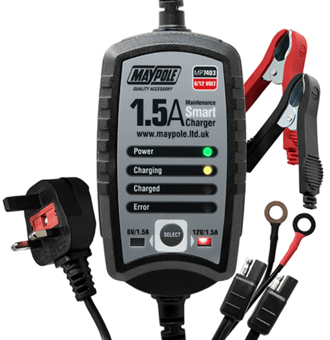 picture of Maypole Electronic Maintenance Smart Charger 1.5A 6/12V - [MPO-7403]