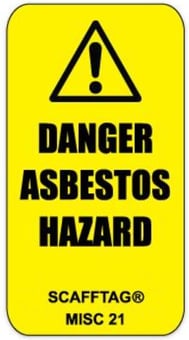 picture of Scafftag Asbestos Tag - Self Adhesive Danger Asbestos Hazard Label - [SC-MISC-21]