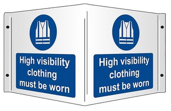 Picture of High Visibility Clothing Must be Worn - Rigid 3D Projection Sign - [SA-SS8050R] - (DISC-W)