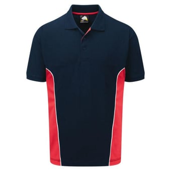 picture of Silverstone Polycotton Men's Navy Blue/Red Poloshirt - 220gm - ON-1180-10-NAV/RED