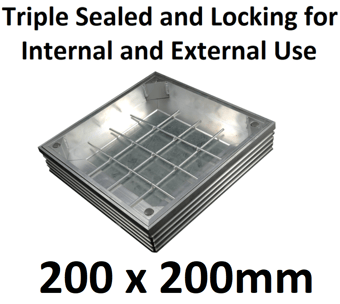 picture of Triple Sealed and Locking for Internal and External Use - Recessed Aluminium Cover - 200 x 200mm - [EGD-TSL-60-2020]