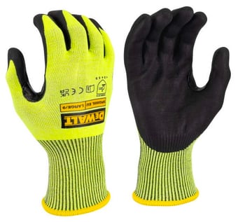 picture of DEWALT DPG855 EU Hi-Vis Cut D Glove - Pair - Size L - [RN-DPG855L]